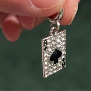 Silver and Black Spade Charm